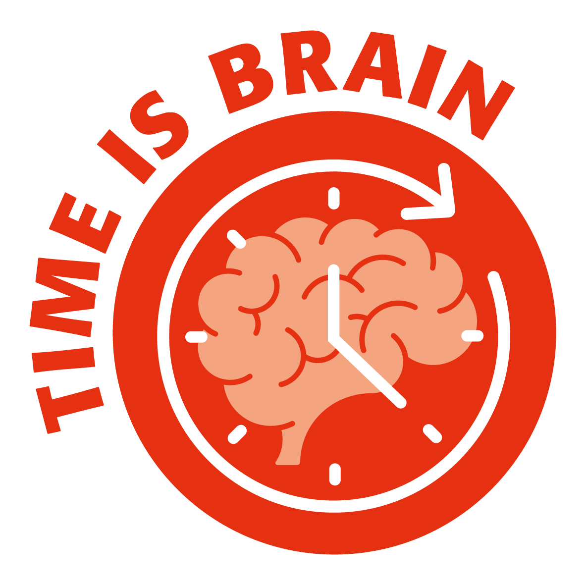 Slogan zum Welt-Schlaganfalltag "Time is brain"