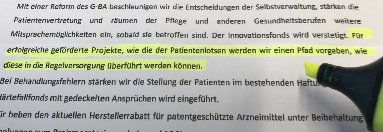 Lotsen im Koalitionsvertrag