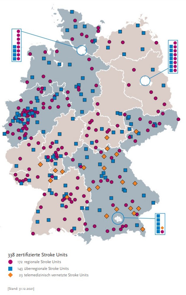 Überblick über zertifizierte Stroke Units in Deutschland