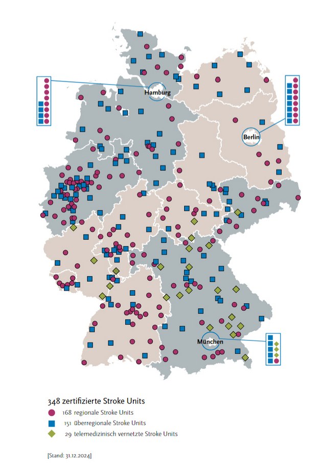 Überblick über zertifizierte Stroke Units in Deutschland